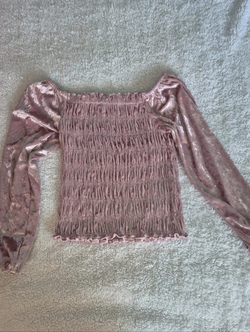 Velvet off the shoulder top